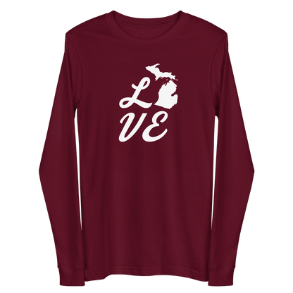 Michigan 'Love' T-Shirt (Retro Script Font) | Unisex Long Sleeve