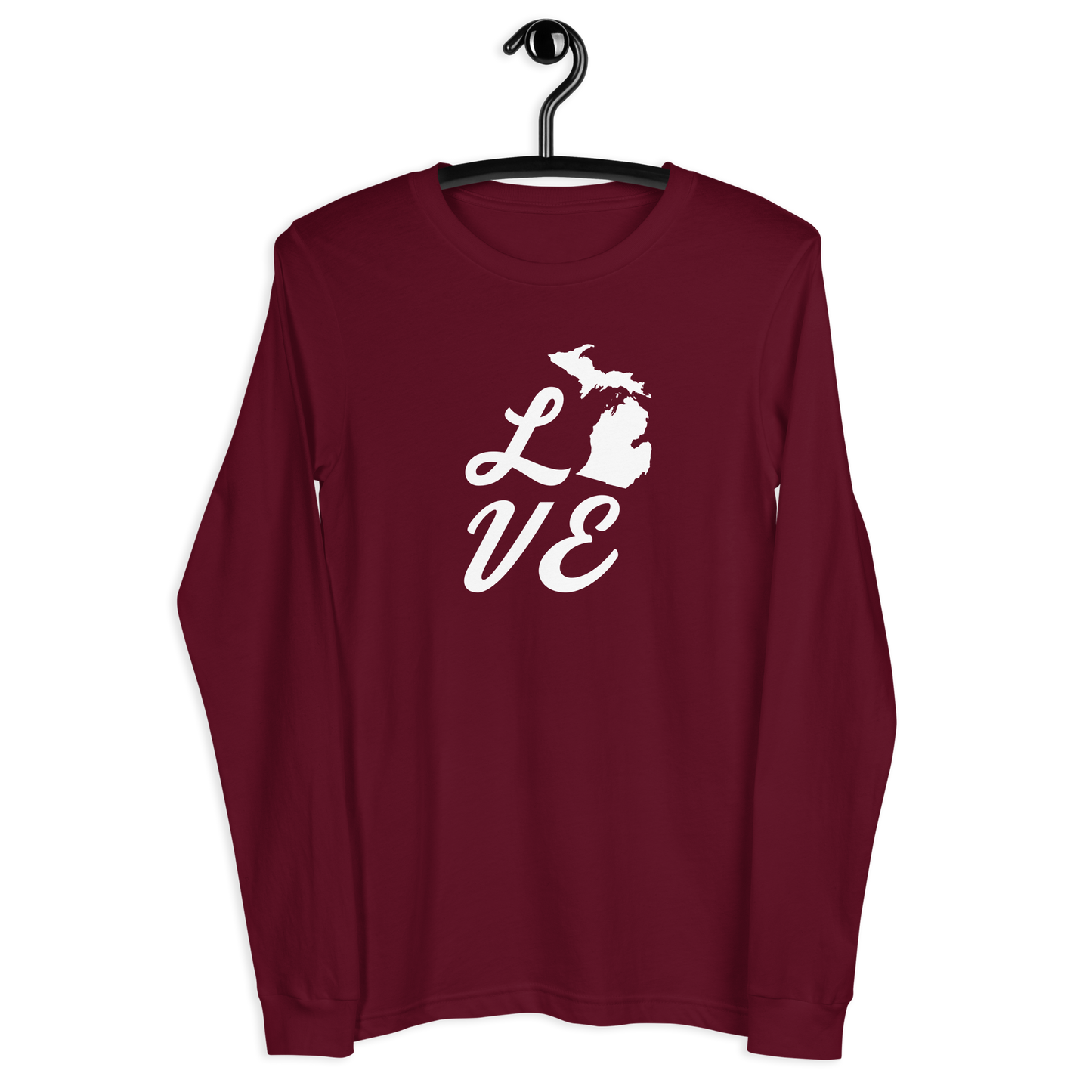 Michigan 'Love' T-Shirt (Retro Script Font) | Unisex Long Sleeve