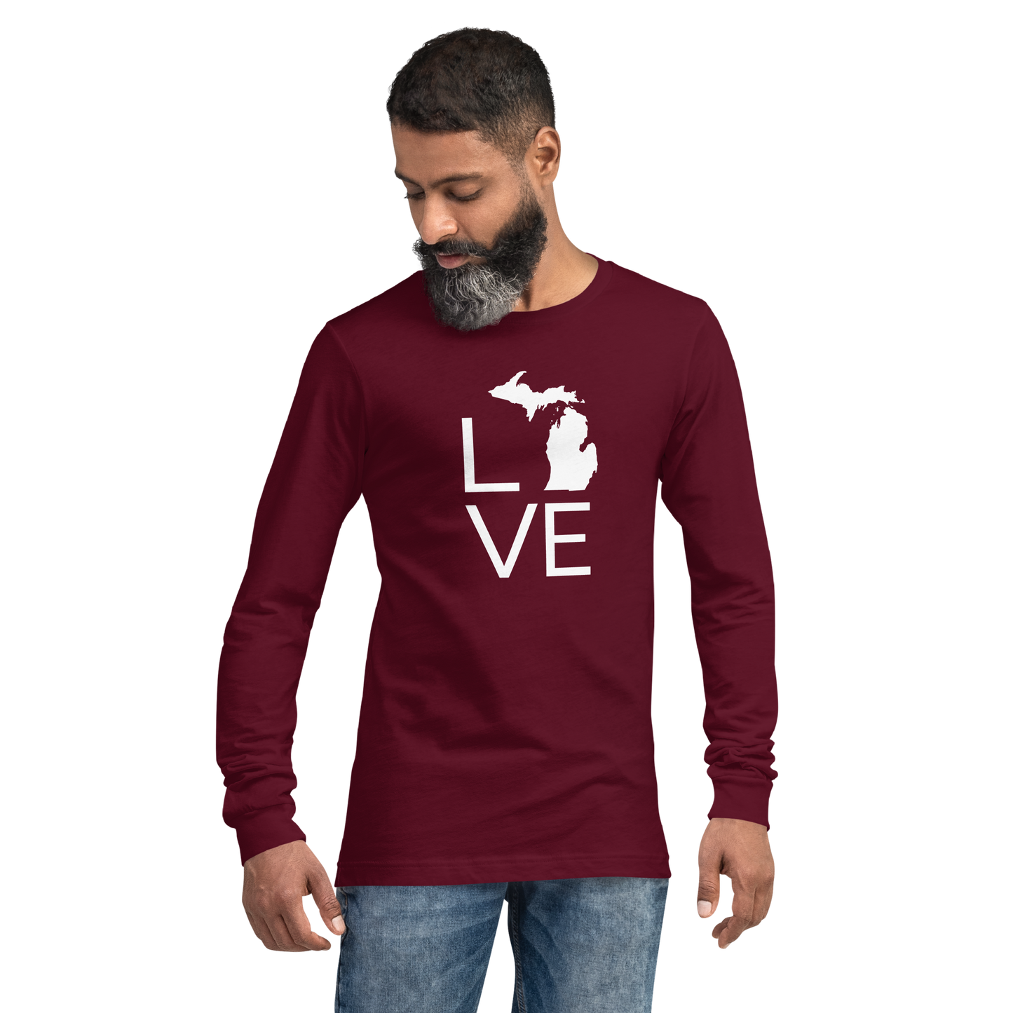 Michigan 'Love' T-Shirt (Thin Sans Font) | Unisex Long Sleeve