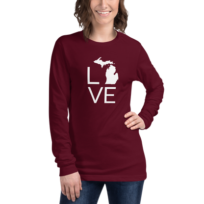 Michigan 'Love' T-Shirt (Thin Sans Font) | Unisex Long Sleeve