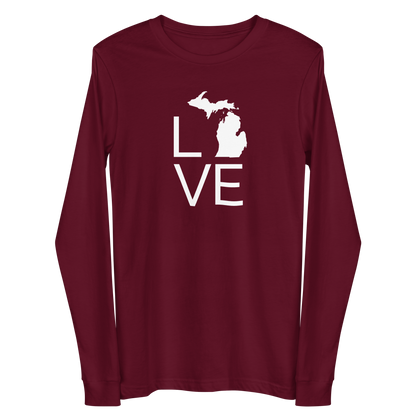 Michigan 'Love' T-Shirt (Thin Sans Font) | Unisex Long Sleeve