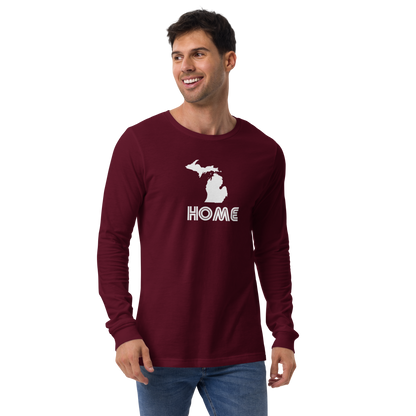 Michigan 'Home' T-Shirt (1970s Audiophile Font) | Unisex Long Sleeve