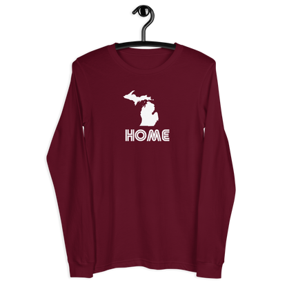 Michigan 'Home' T-Shirt (1970s Audiophile Font) | Unisex Long Sleeve