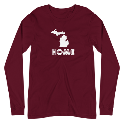 Michigan 'Home' T-Shirt (1970s Audiophile Font) | Unisex Long Sleeve