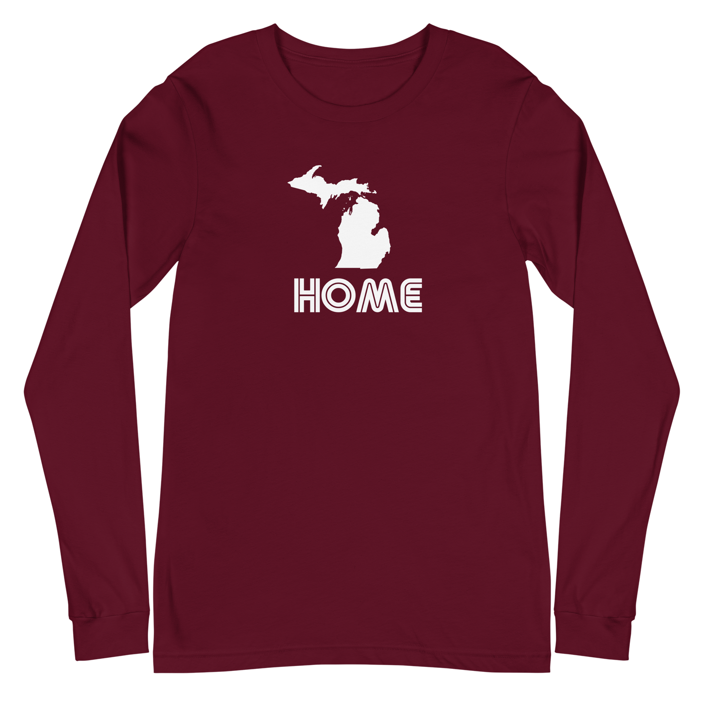 Michigan 'Home' T-Shirt (1970s Audiophile Font) | Unisex Long Sleeve