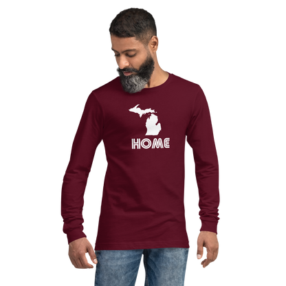 Michigan 'Home' T-Shirt (1970s Audiophile Font) | Unisex Long Sleeve