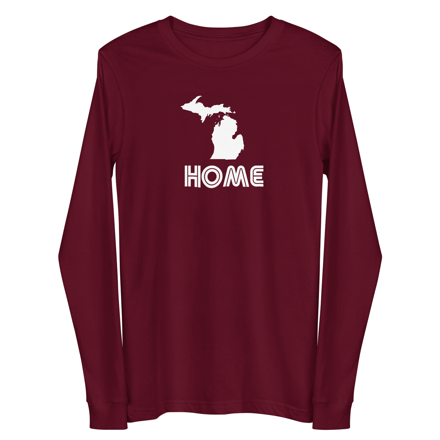 Michigan 'Home' T-Shirt (1970s Audiophile Font) | Unisex Long Sleeve