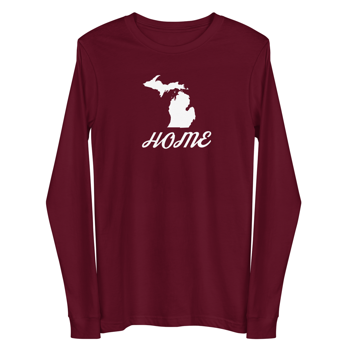 Michigan 'Home' T-Shirt (Retro Script Font) | Unisex Long Sleeve