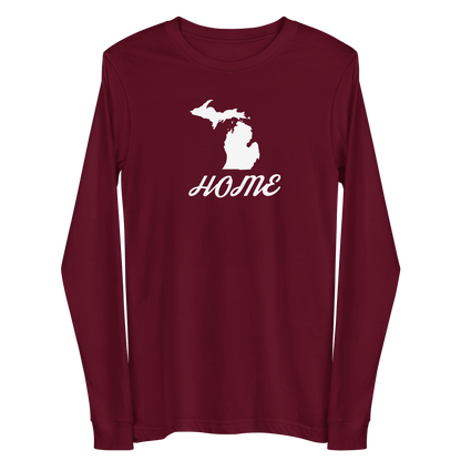 Michigan 'Home' T-Shirt (Retro Script Font) | Unisex Long Sleeve