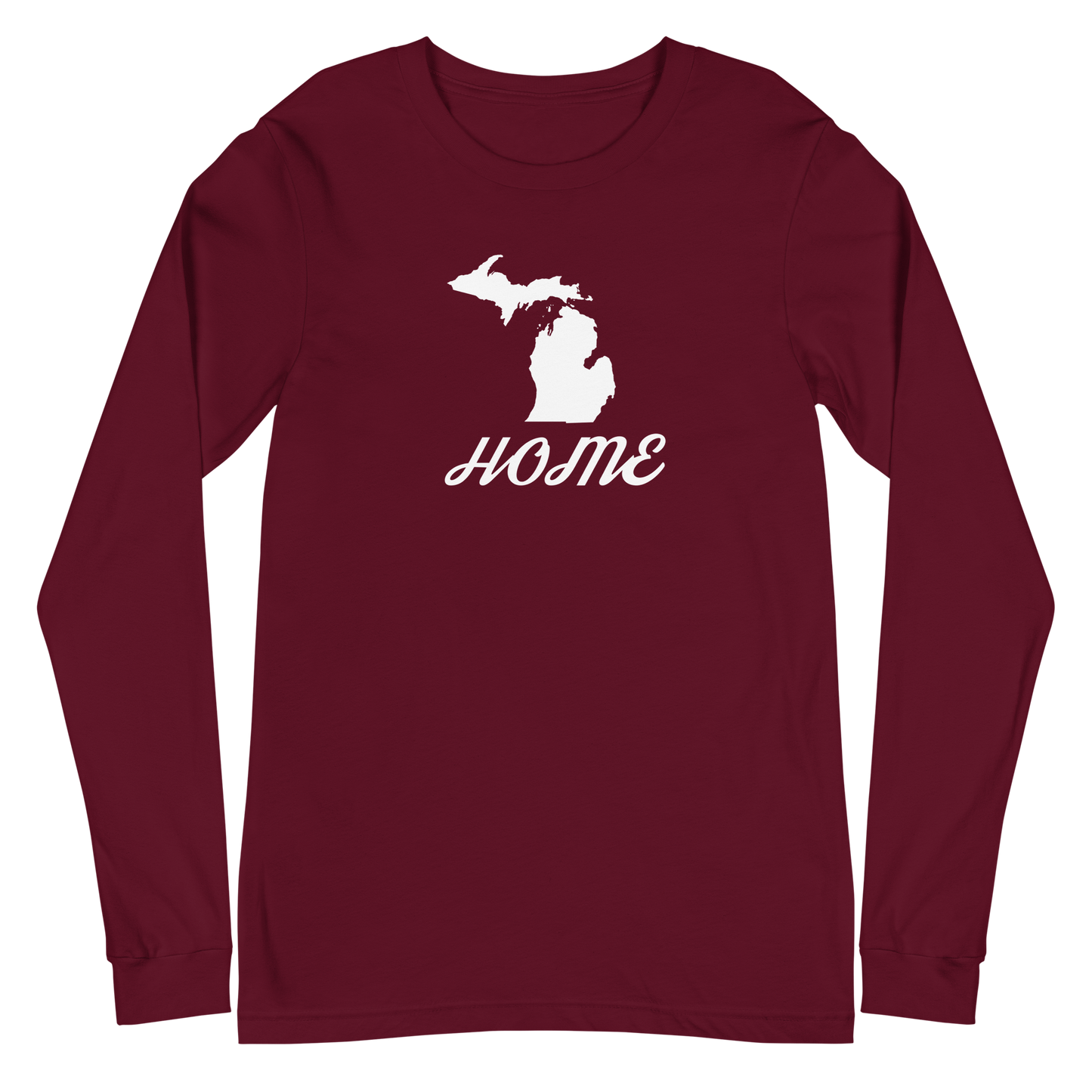 Michigan 'Home' T-Shirt (Retro Script Font) | Unisex Long Sleeve