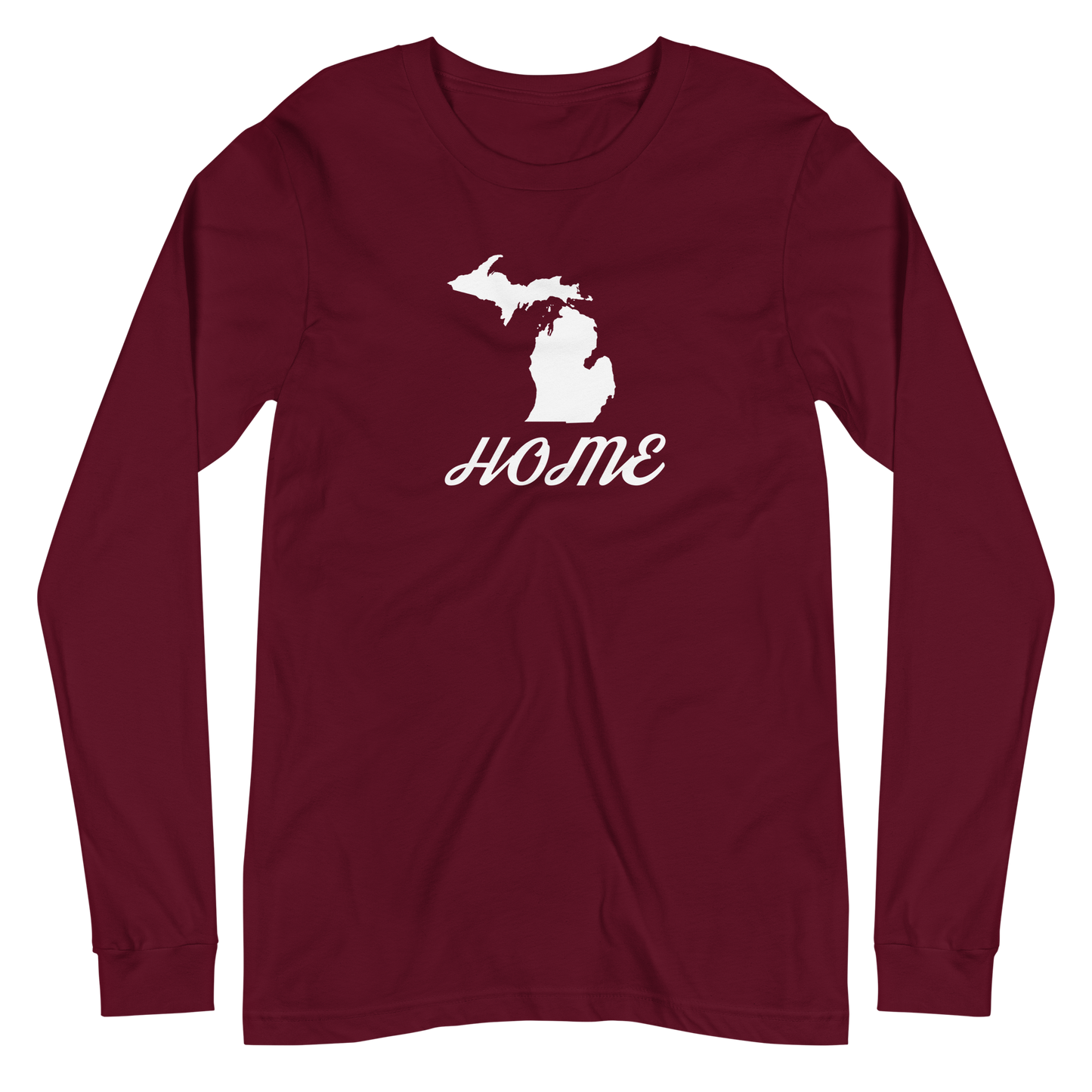 Michigan 'Home' T-Shirt (Retro Script Font) | Unisex Long Sleeve