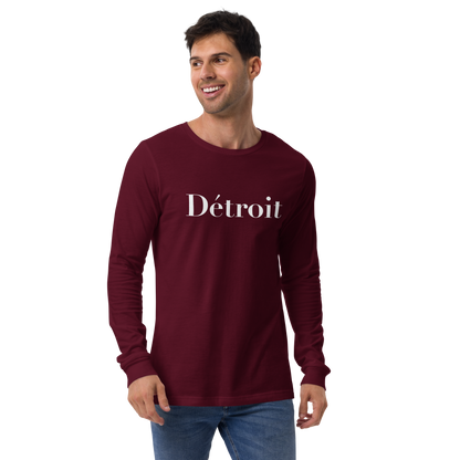 'Détroit' T-Shirt (Didot Font) | Unisex Long Sleeve