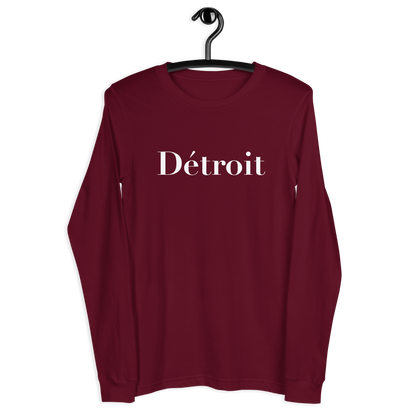 'Détroit' T-Shirt (Didot Font) | Unisex Long Sleeve