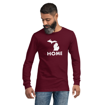 Michigan 'Home' T-Shirt (Geometric Sans Font) | Unisex Long Sleeve