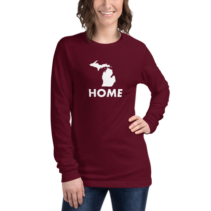 Michigan 'Home' T-Shirt (Geometric Sans Font) | Unisex Long Sleeve