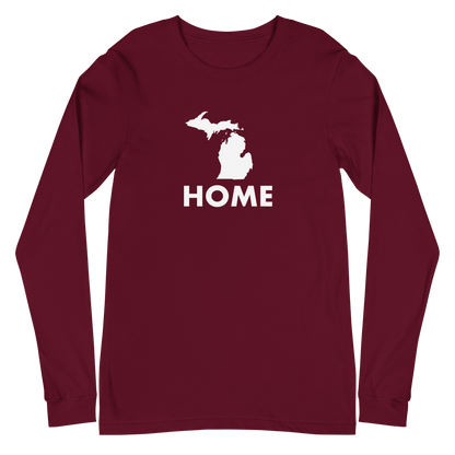 Michigan 'Home' T-Shirt (Geometric Sans Font) | Unisex Long Sleeve