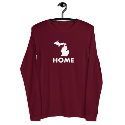 Michigan 'Home' T-Shirt (Geometric Sans Font) | Unisex Long Sleeve