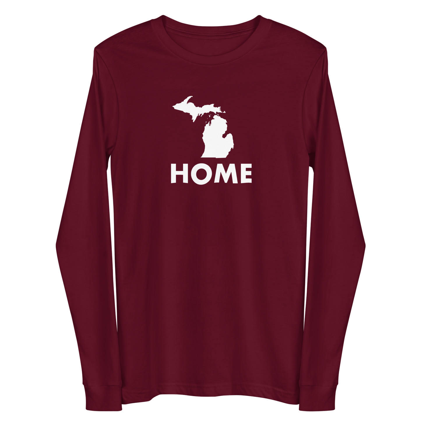 Michigan 'Home' T-Shirt (Geometric Sans Font) | Unisex Long Sleeve