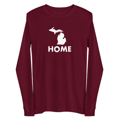 Michigan 'Home' T-Shirt (Geometric Sans Font) | Unisex Long Sleeve