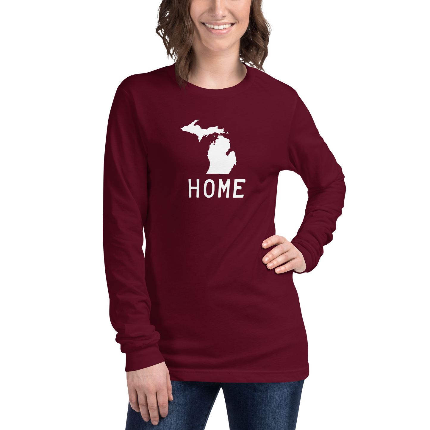 Michigan 'Home' T-Shirt (Licence Plate Font) | Unisex Long Sleeve