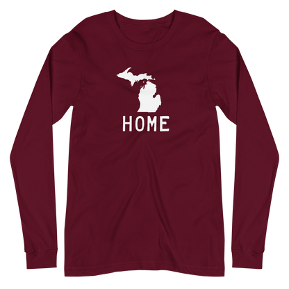 Michigan 'Home' T-Shirt (Licence Plate Font) | Unisex Long Sleeve