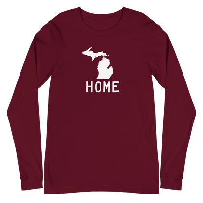 Michigan 'Home' T-Shirt (Licence Plate Font) | Unisex Long Sleeve