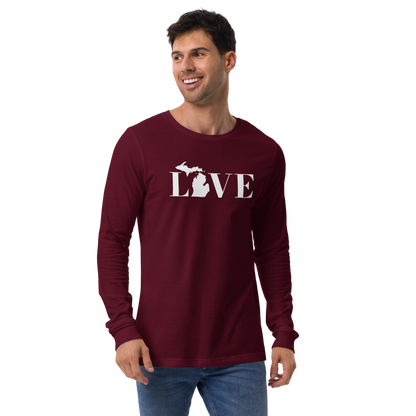 Michigan 'Love' T-Shirt (Didone Font) | Unisex Long Sleeve