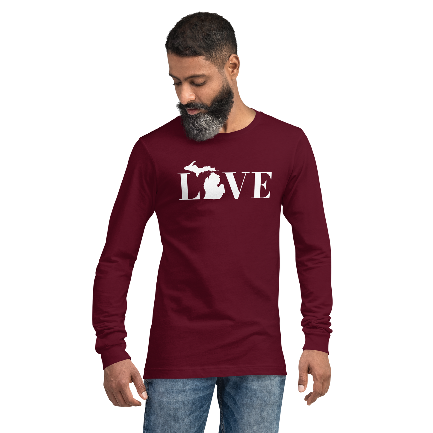 Michigan 'Love' T-Shirt (Didone Font) | Unisex Long Sleeve