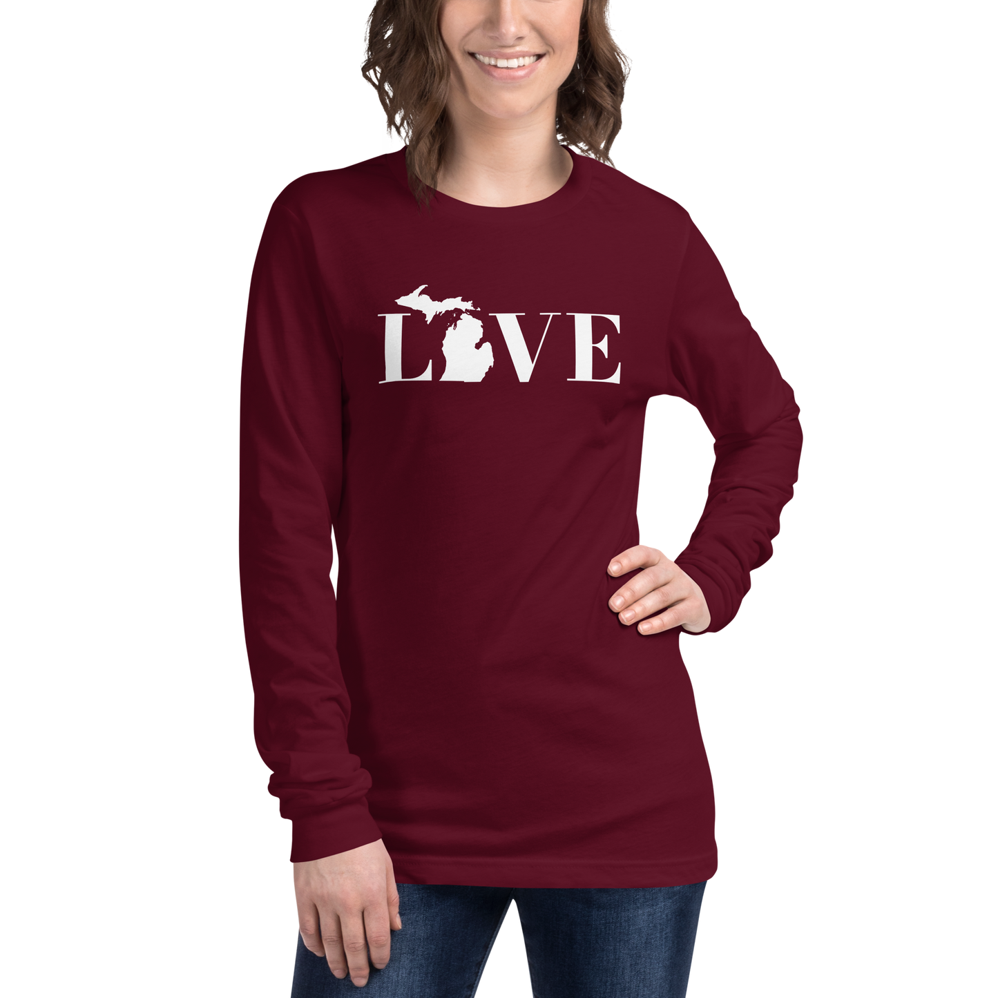 Michigan 'Love' T-Shirt (Didone Font) | Unisex Long Sleeve