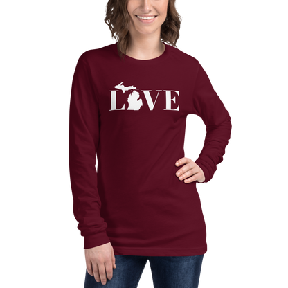 Michigan 'Love' T-Shirt (Didone Font) | Unisex Long Sleeve