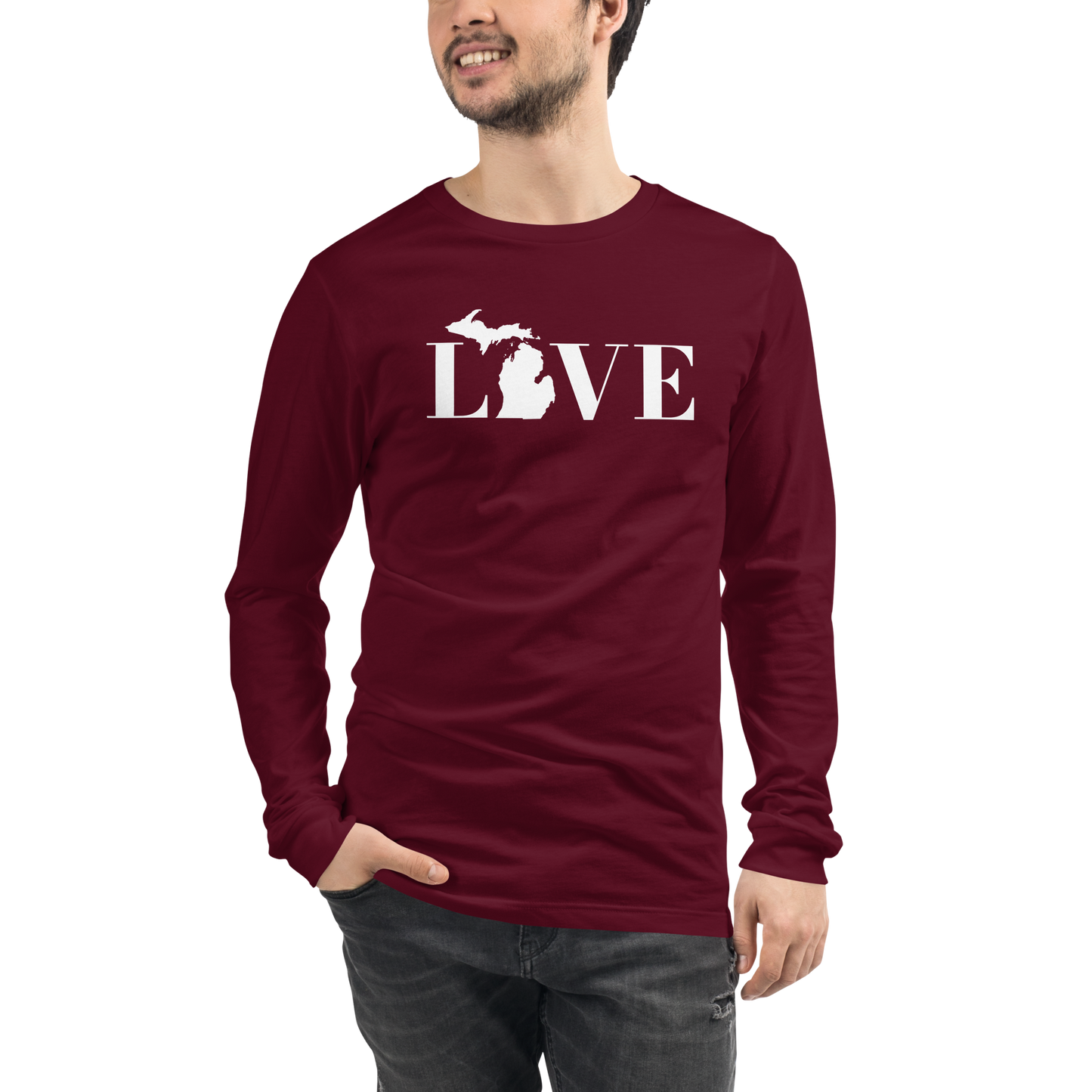 Michigan 'Love' T-Shirt (Didone Font) | Unisex Long Sleeve