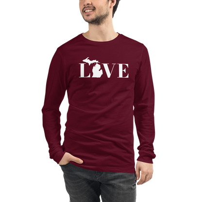 Michigan 'Love' T-Shirt (Didone Font) | Unisex Long Sleeve