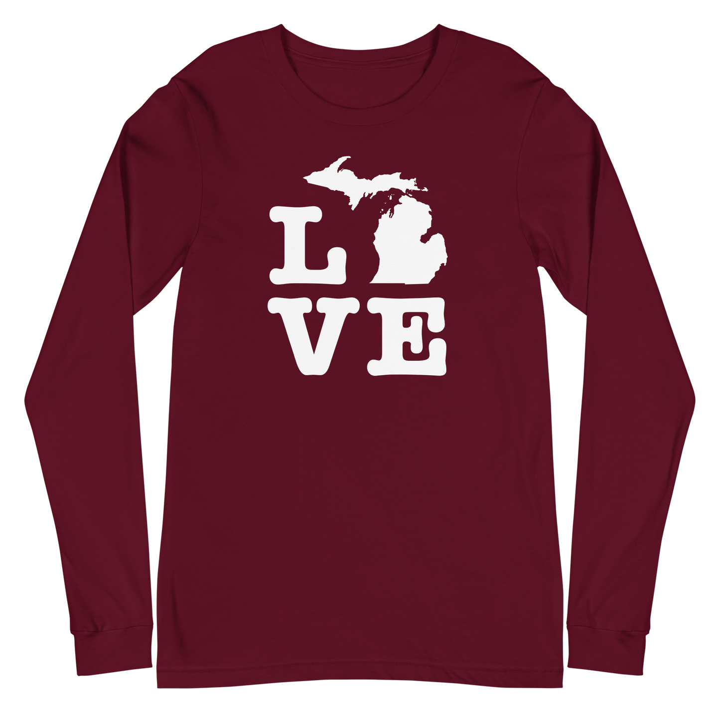 Michigan 'Love' T-Shirt (Typewriter Font) | Unisex Long Sleeve