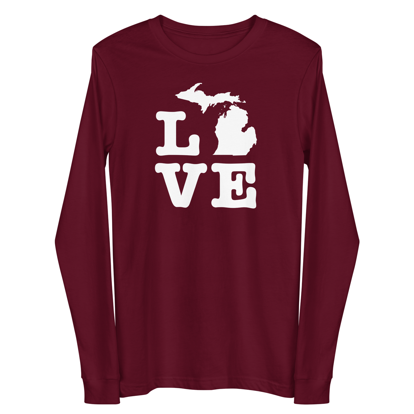 Michigan 'Love' T-Shirt (Typewriter Font) | Unisex Long Sleeve