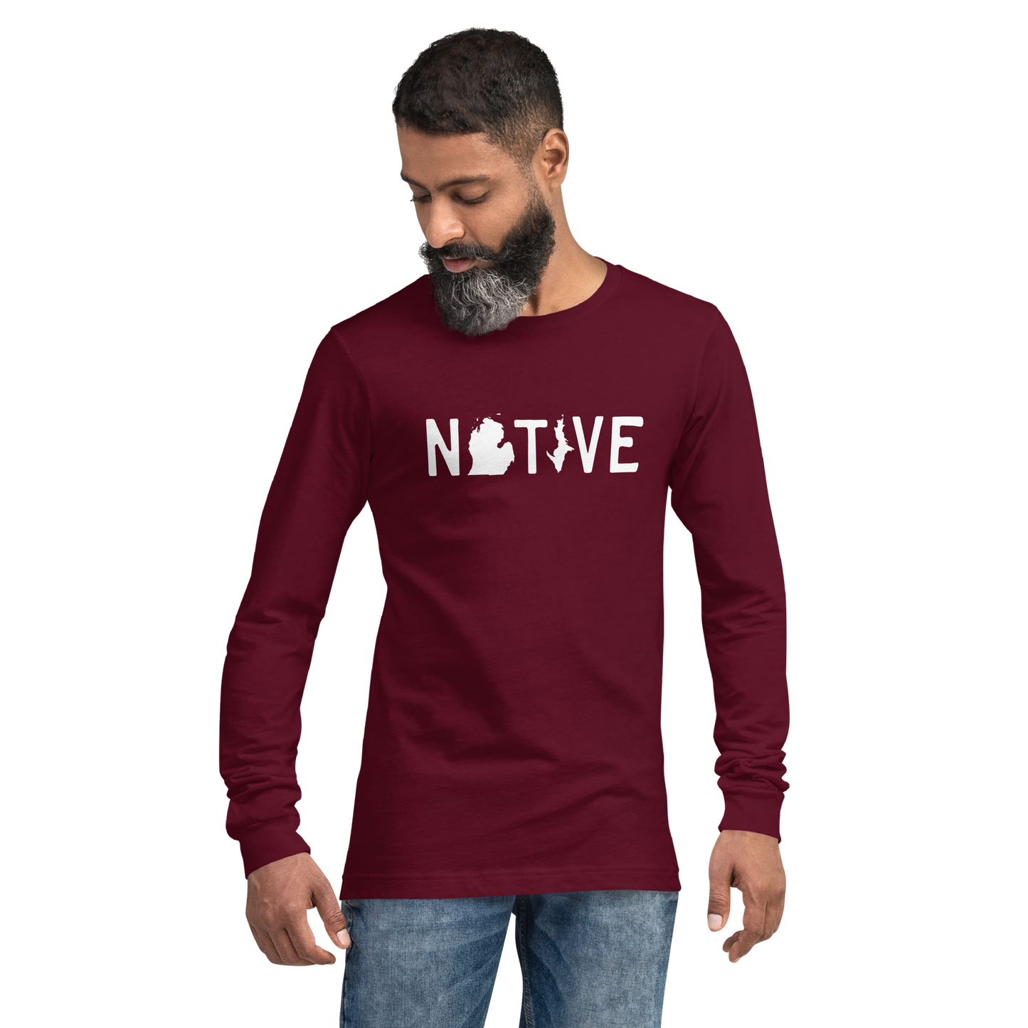 Michigan 'Native' T-Shirt (Licence Plate Font) | Unisex Long Sleeve