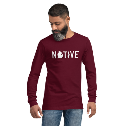 Michigan 'Native' T-Shirt (Licence Plate Font) | Unisex Long Sleeve