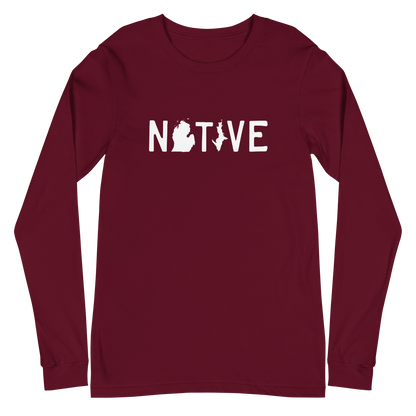 Michigan 'Native' T-Shirt (Licence Plate Font) | Unisex Long Sleeve