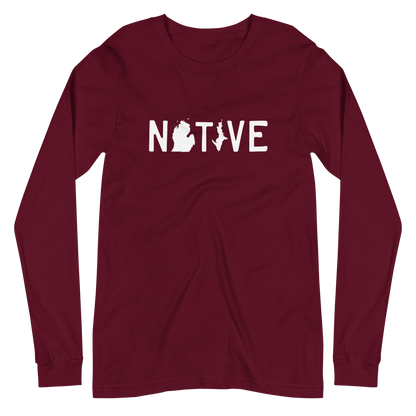 Michigan 'Native' T-Shirt (Licence Plate Font) | Unisex Long Sleeve