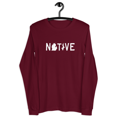 Michigan 'Native' T-Shirt (Licence Plate Font) | Unisex Long Sleeve