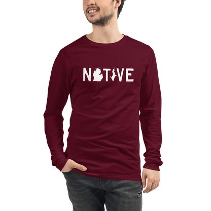 Michigan 'Native' T-Shirt (Licence Plate Font) | Unisex Long Sleeve