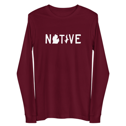 Michigan 'Native' T-Shirt (Licence Plate Font) | Unisex Long Sleeve