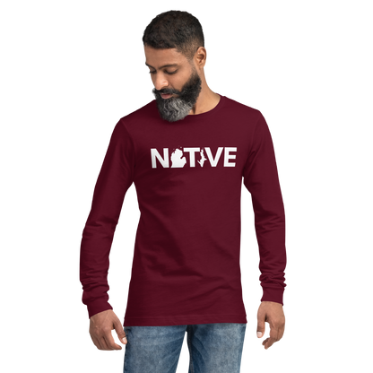 Michigan 'Native' T-Shirt (Geometric Sans Font) | Unisex Long Sleeve