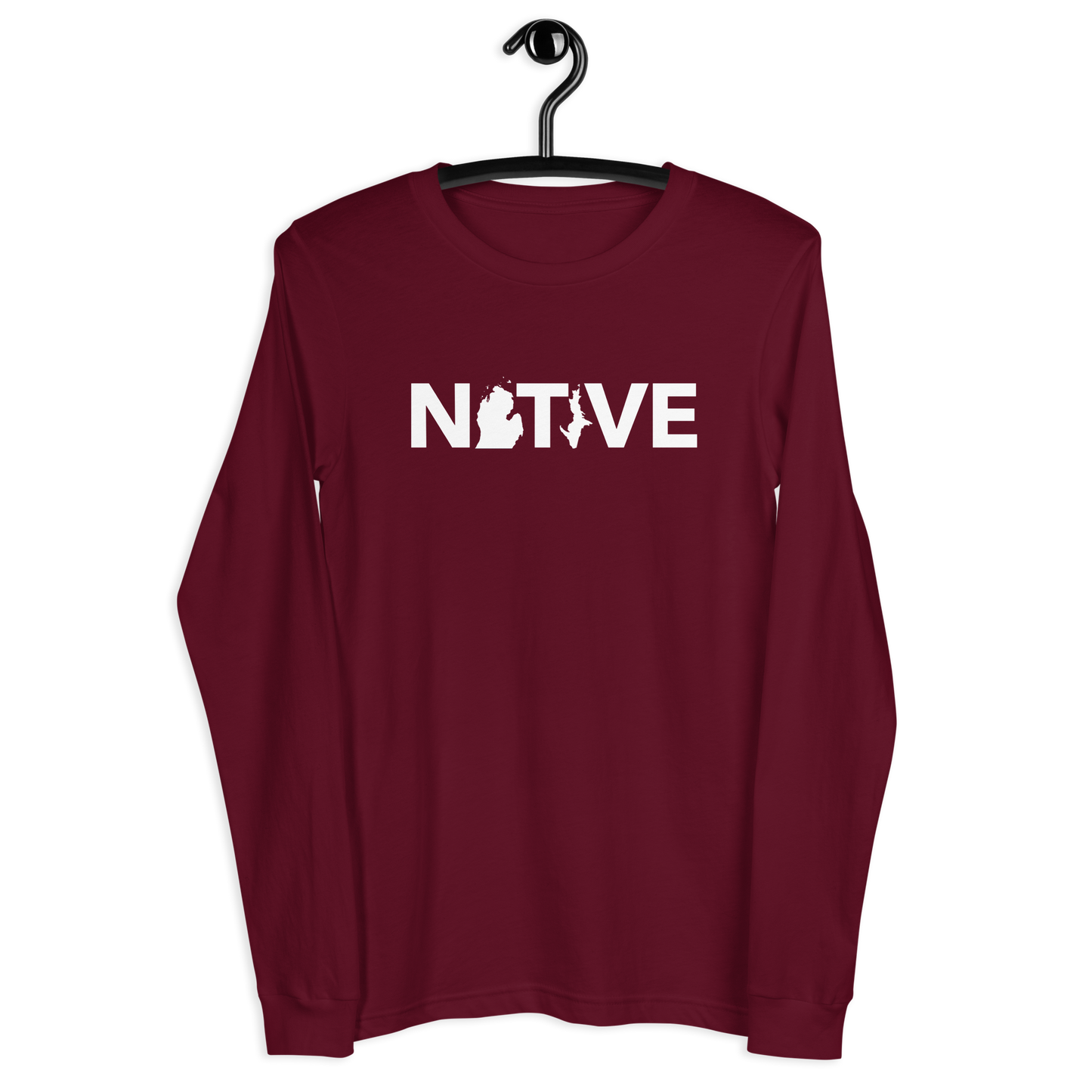 Michigan 'Native' T-Shirt (Geometric Sans Font) | Unisex Long Sleeve