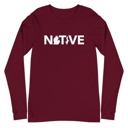 Michigan 'Native' T-Shirt (Geometric Sans Font) | Unisex Long Sleeve