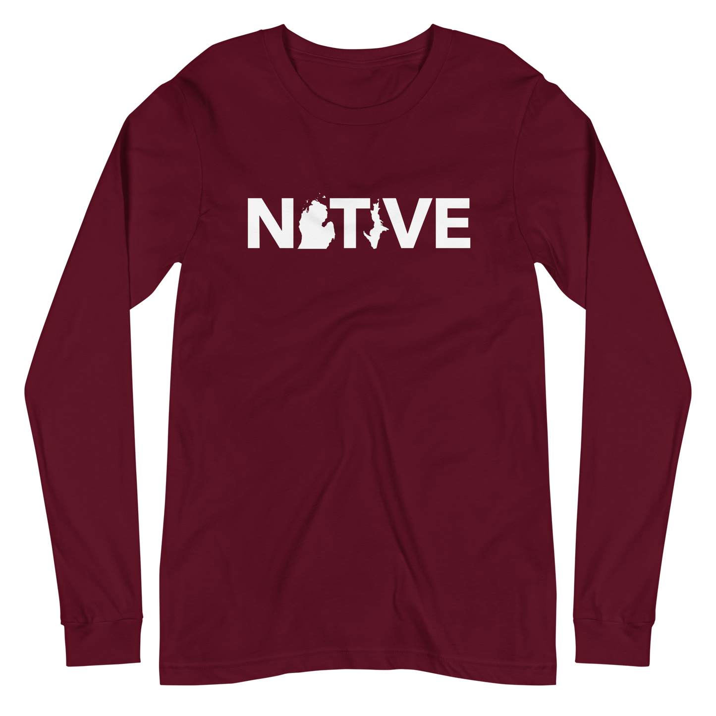 Michigan 'Native' T-Shirt (Geometric Sans Font) | Unisex Long Sleeve