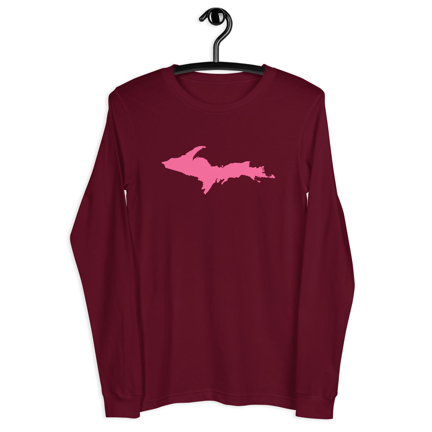 Michigan Upper Peninsula T-Shirt (w/ Pink UP Outline) | Unisex Long Sleeve