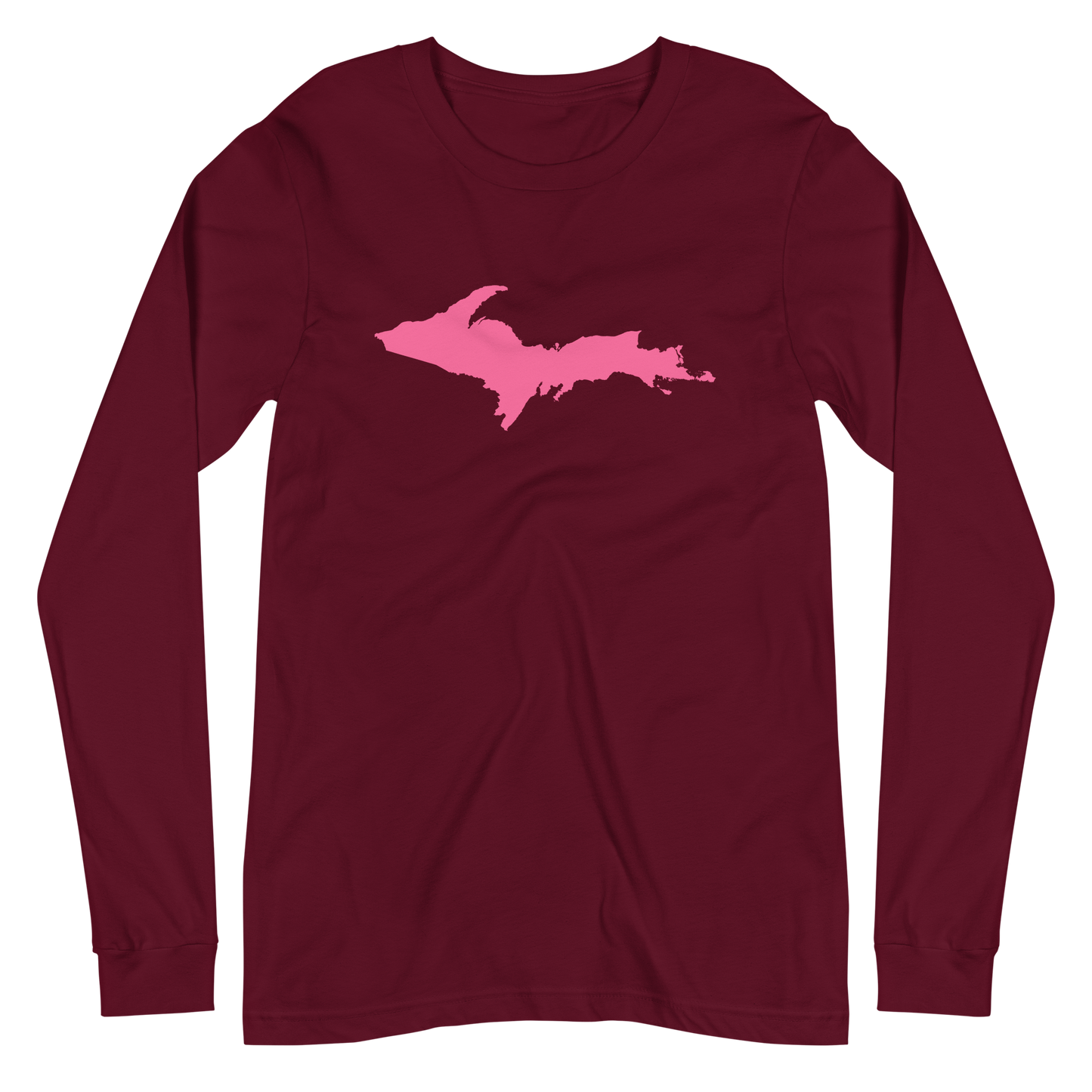 Michigan Upper Peninsula T-Shirt (w/ Pink UP Outline) | Unisex Long Sleeve