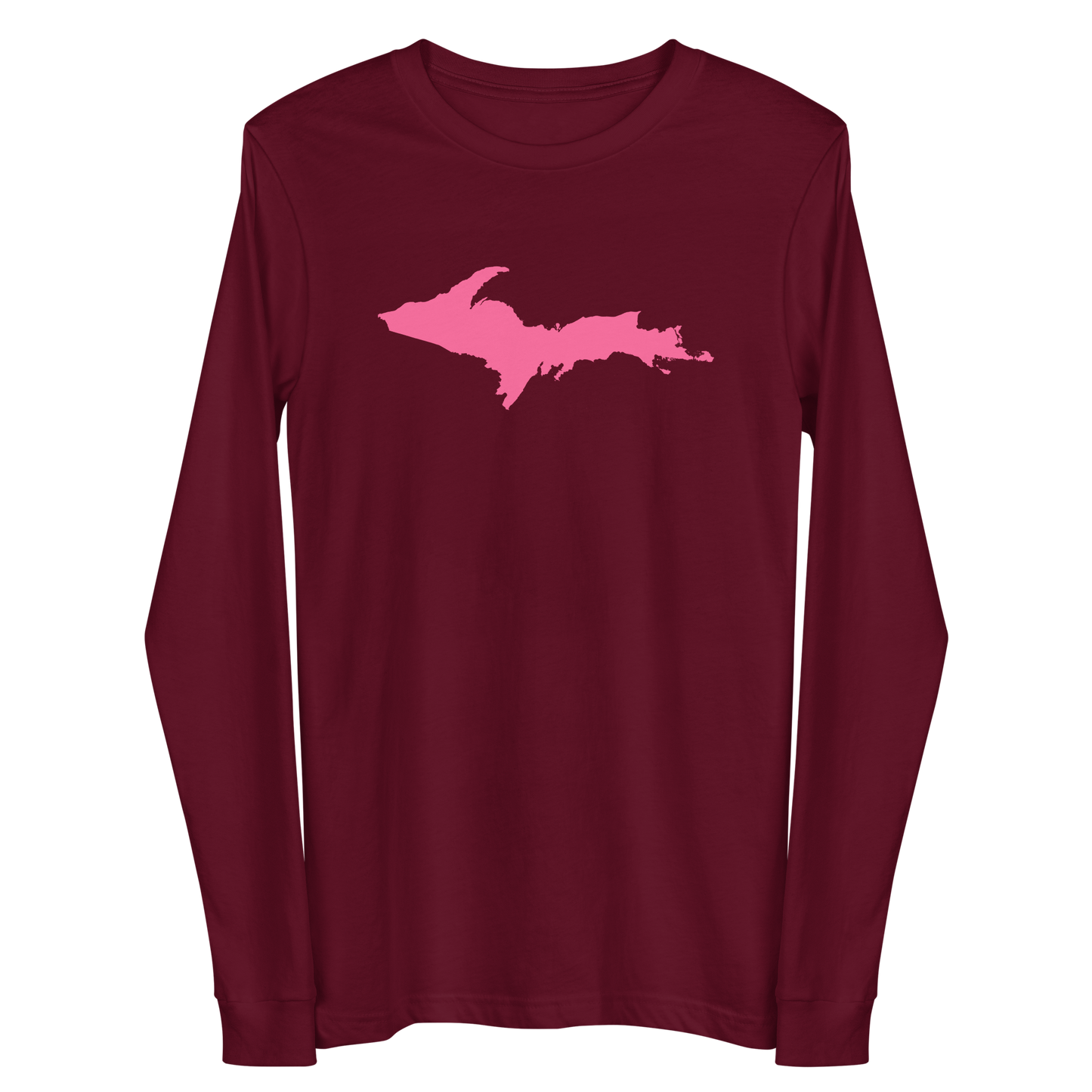 Michigan Upper Peninsula T-Shirt (w/ Pink UP Outline) | Unisex Long Sleeve