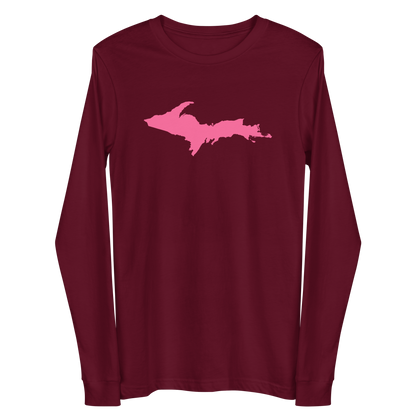 Michigan Upper Peninsula T-Shirt (w/ Pink UP Outline) | Unisex Long Sleeve