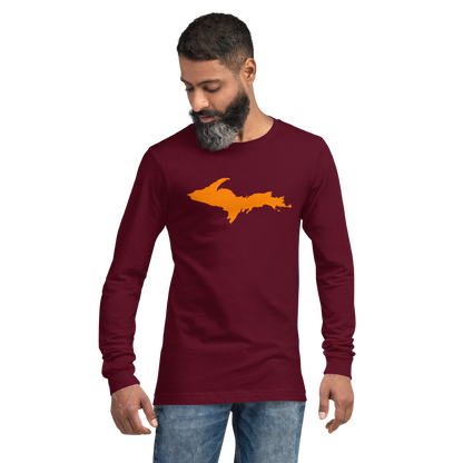 Michigan Upper Peninsula T-Shirt (w/ Orange UP Outline) | Unisex Long Sleeve